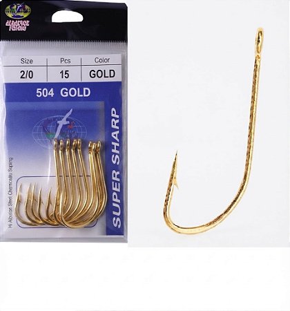 Anzol Para Pesca Albatroz 504 Gold Com Medidas Nº10 14 Albatroz Fishing