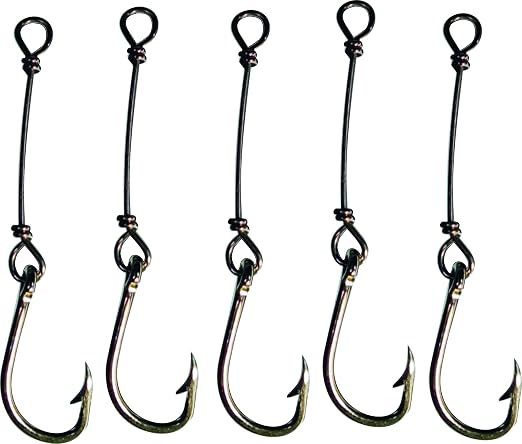 Anzol Encastoado Para Pesca Fio de Aço Maruseigo Com Medidas Nº16 18 20 22 Black