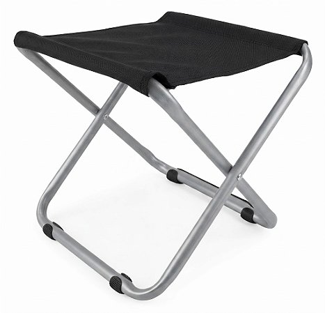 Banqueta Para Pesca Camping Dobrável Metal 3/4 Normal 5/8 Preta