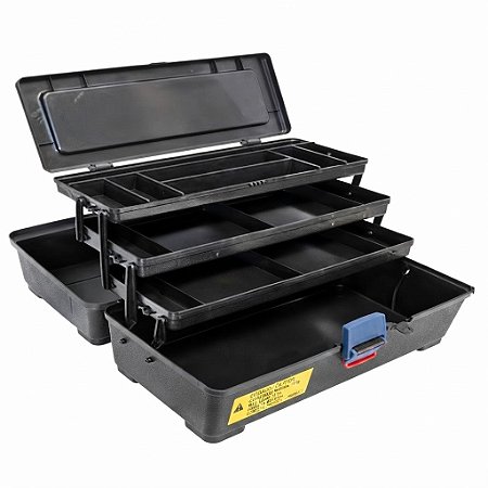 Caixa Organizadora Maleta Pesca Emifran C/3 Bandeja 37x19cm Com 15 Divisorias nas Bandejas