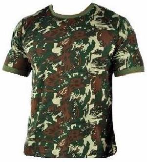 Camiseta Manga Curta Camuflado Militar confeccionada 100% Algodão Tamanhos M G