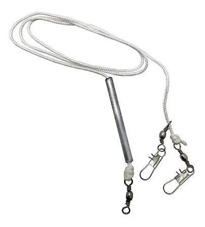 Chicote Boia Espada Cartela Com Uma Unidade Com Corda Nylon Chumbada Girador e Snap