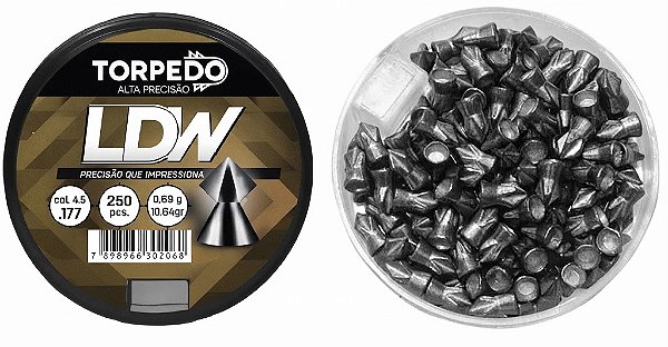 Chumbinho LDW Torpedo 4.5mm Alta Pressão que impressiona Com 250 Unidades