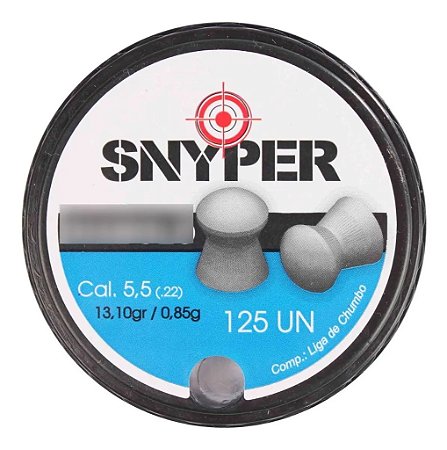 Chumbinho Snyper Diabolô Carabina Alta Pressão 5.5mm (.22) 0,85g C/125 Unidades Alto Impacto