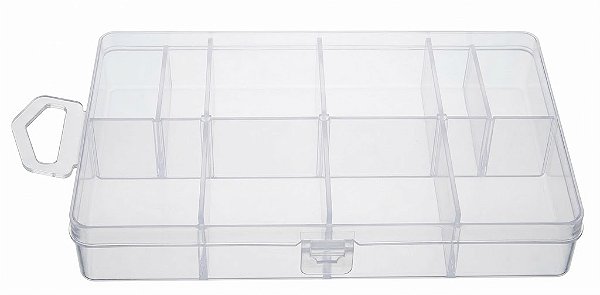 Estojo Maleta Organizadora Emifran Mini Transparente 8 Divisões EP190 Perfeita P/iscas, chumbadas, anzóis, miçangas etc.