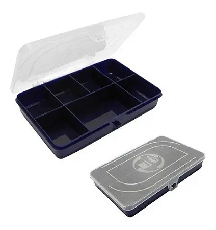 Estojo Maleta Organizadora HI Para Pesca 14X9cm Azul ES07A 7 Divisórias Para Pesca, Camping,etc.