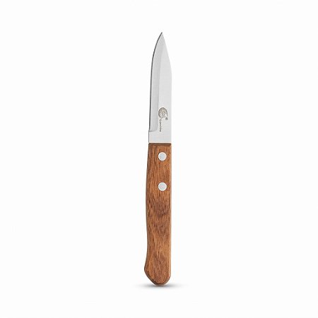 Faca de Cozinha Lamina Lisa Afiada 17cm 3" Polegadas Cabo de Madeira Caixa C/12 Unidades