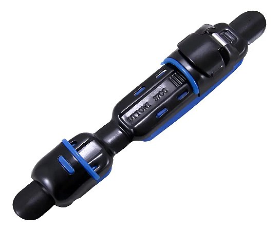 Fixador Prendedor S7 Para Molinete Aço e Emborrachado Preto e Azul Ideal Para Evitar Danos a Vara.