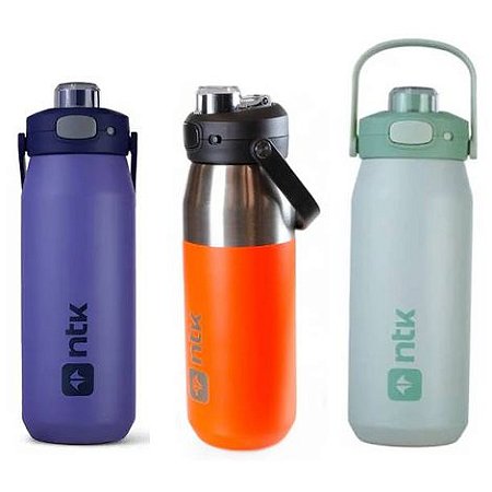 Garrafa Térmica Isomax NTK 750ML Azul, Laranja e Verde Manter suas Bebidas na Temperatura ideal por muito mais Tempo