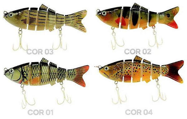 Isca Artificial Sahara Articulado HB212 10cm 22Gr Sortido Para Pesca Lambari Tucunaré Dourado Traíra.