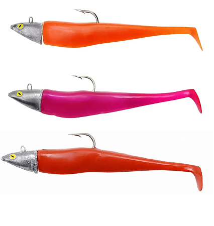 Isca Artificial Shad Maximus 32cm 350Gr Cabeça de Chumbo C/Cores Laranja Vermelho ou Rosa
