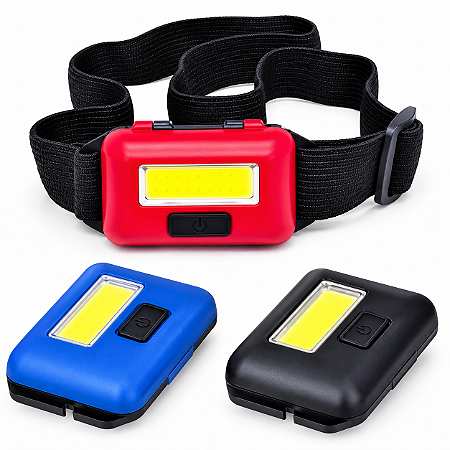 Lanterna Cabeça a Pilha Headlmap 10w 6 Led Cob Farol Caça Escoteiro Bike Cor Sortida