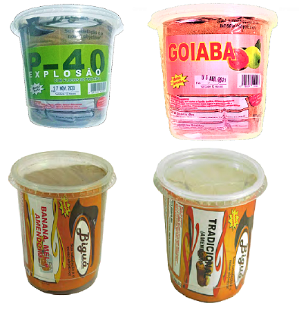 Massa em Pó Bigua Para Pesca Pote 500gr Diversos Sabores P-40 P-60 Banana Mel. Amarelo/Vermelho