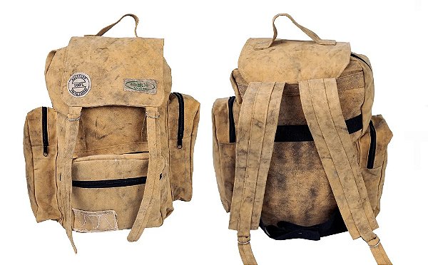 Mochila de Lona Envelhecida 16x28x50cm Ultra Forte 60lts Para Pesca, Caça, Passeio, Camping