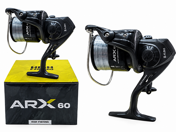 Molinete Para Pesca HG ARX60 Black 1RL 0,50-155M Para Diversas Modalidades de Pesca