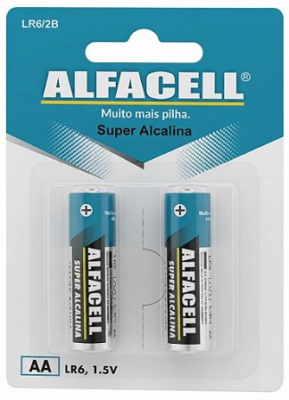 Pilha Alfacell Super Alcalina Palito AA LR62B 1.5V C/2 Energia Duradoura e Confiável para Seus Dispositivos