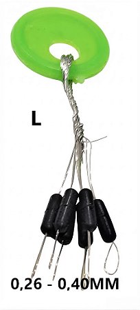 Stop de Linha LGU C/3 (0.26 A 0.40MM) Para Pesca De Praia Com Chicote Tamanho L Verde