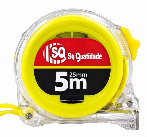 Trena Metrica Profissional 5m x 25mm C/12 Unidades SQ3096 Plástico Com Trava fácil de guardar e transportar