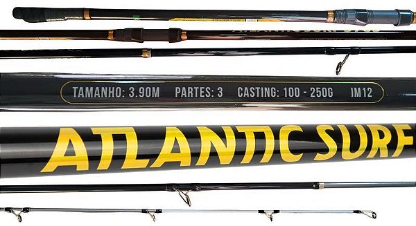 Vara Para Pesca Albatroz Atlantic Surf 250GR 3,90M 3 Partes Para Molinete Carbono IM12 de alta qualidade e performance