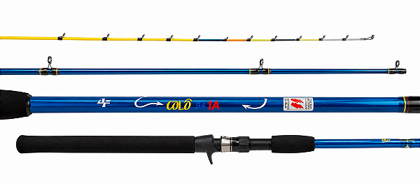 Vara de Pesca Albatroz Colombia 1,80M 3 Partes 25LB Fibra de Vidro Maciça Carbono Para Molinete