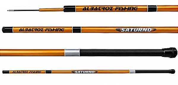 Vara Para Pesca Albatroz Telescópica Caniço Saturno 4,00M 4 Partes Gomo Longo Fibra de Vidros