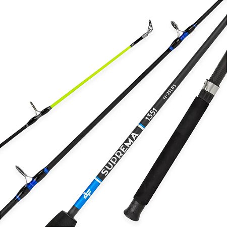 Vara Para Pesca Albatroz Suprema 2,70m 2 Partes 30lbs P/Molinete Fibra de Vidro Maçica