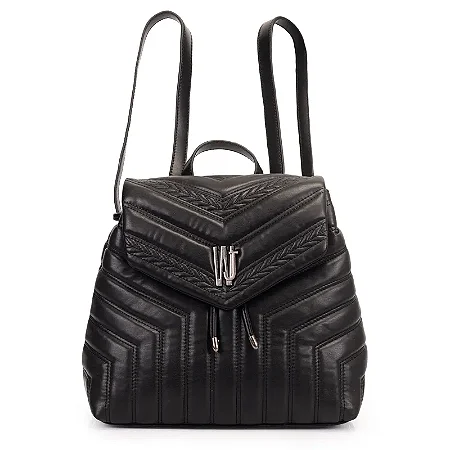 Mochila Média em Matelassê com Tampa WJ 45897