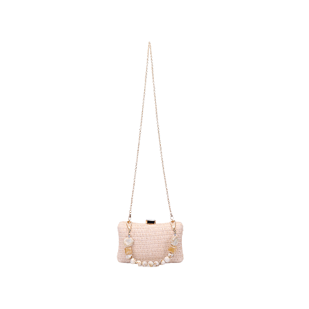 Clutch Média Palha com alça Esfera 45970