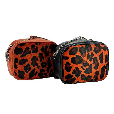 Bolsa Transversal Pequena Animal Print  Pelo RV Monteiro  RV130