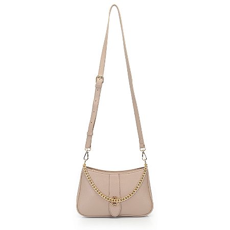 Bolsa Transversal  Media Com Lapela E Alca De Corrente NUDE
