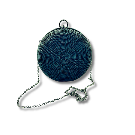 BOLSA REDONDA PRETA ESTRUTURADA