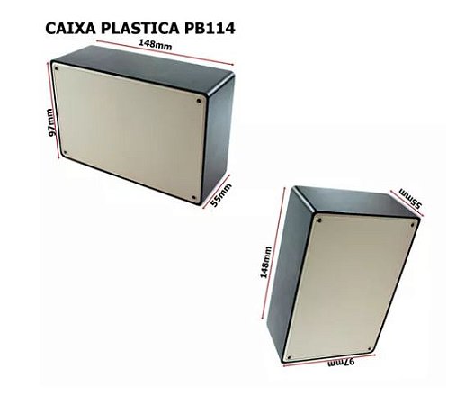 CAIXA PLASTICA PB114 - A.55 X L.97 X CP.148 PARA  COMANDO DE CLIMATIZADOR