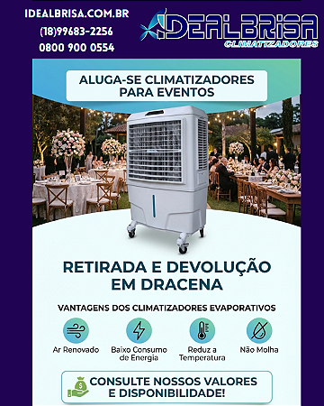 Locação para Eventos Climatizador Evaporativo IDEAL  9000