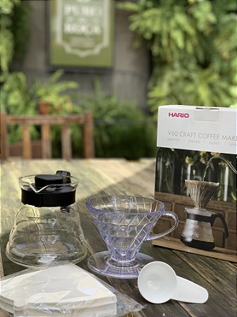 Conjunto KIT Hario V60 para passar café - Preto