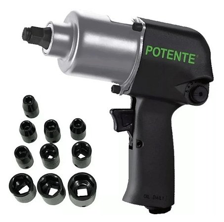 Chave de Impacto 1/2" 79kg C/10 Soquetes - Potente