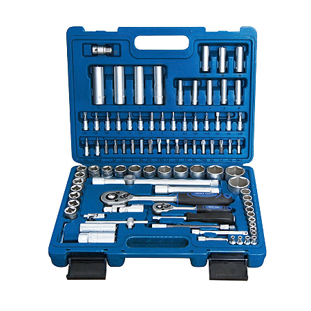Jogo Soquete Sextavado e Ferramentas 1/4"-1/2"-94 pçs - RIOSUL