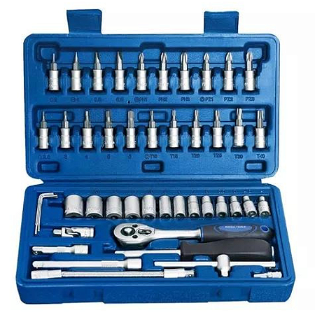 Jogo Soquete 1/4'' 46 pçs - Riosul