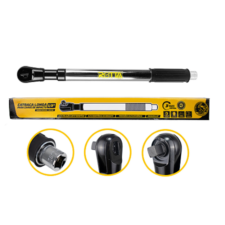 Extensor Catraca Longa P/ Chave Impacto 1/2'' - Rotta 376
