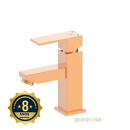 Misturador monocomando Square Light para Banheiro Rose Gold
