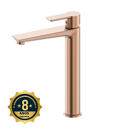 Misturador monocomando Slim Bica alta para Banheiro Rose Gold