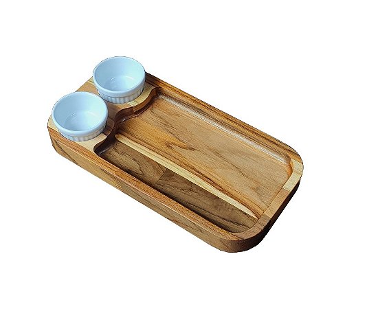 Tábua Petisqueira com 2 Porcelanas
