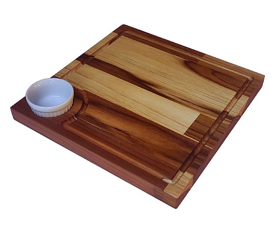 Tábua Quadrada Gourmet com 1 Porcelana