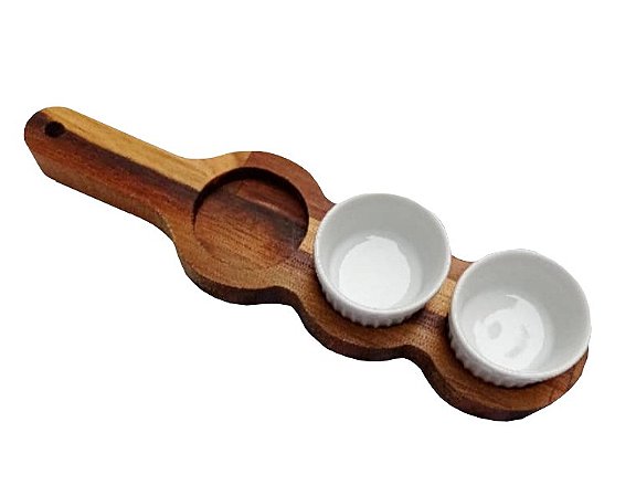Petisqueira Porta Molhos com 3 porcelanas