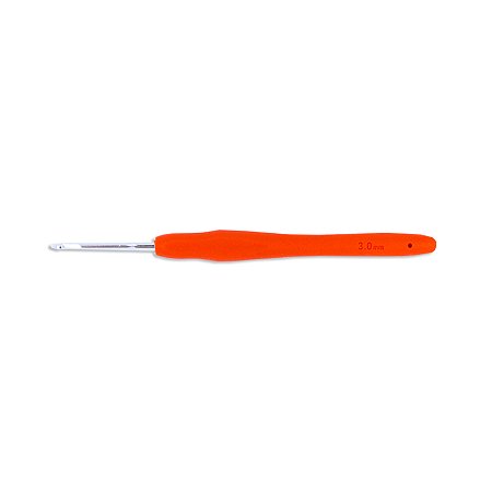 Agulha Crochê Cabo Emborrachado Laranja 2.5 mm