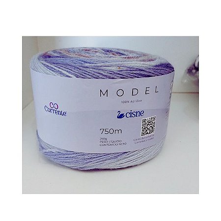 Lã Model Mescla em Tons de Lilás e Rose cor 03348