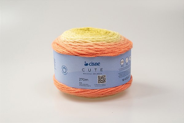 Lã Cute Mescla em Tons de Laranja, Amarelo e Mostarda cor 00006