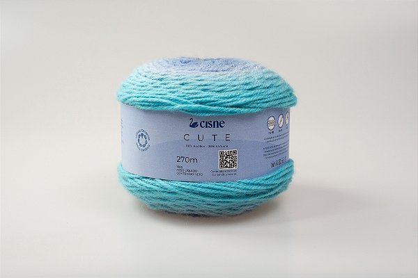 Lã Cute Mescla em Tons de Azuis de Clauro a Escuro cor 00005