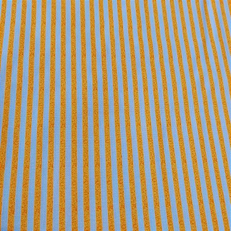 Tecido Tricoline para Patchwork com Listras em Amarelo e Branco
