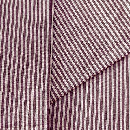 Tecido Tricoline para Patchwork Listras em tons Marrom e Bege