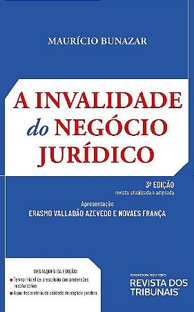 Livro Invalidade do Negócio Jurídico - Bunazar - RT